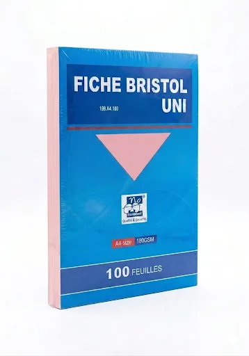 Paquet papier bristol A4 180g rose