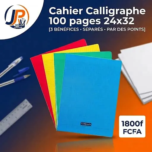 CAHIER Calligraphe 96 PAGES 24x32 POLYPRO
