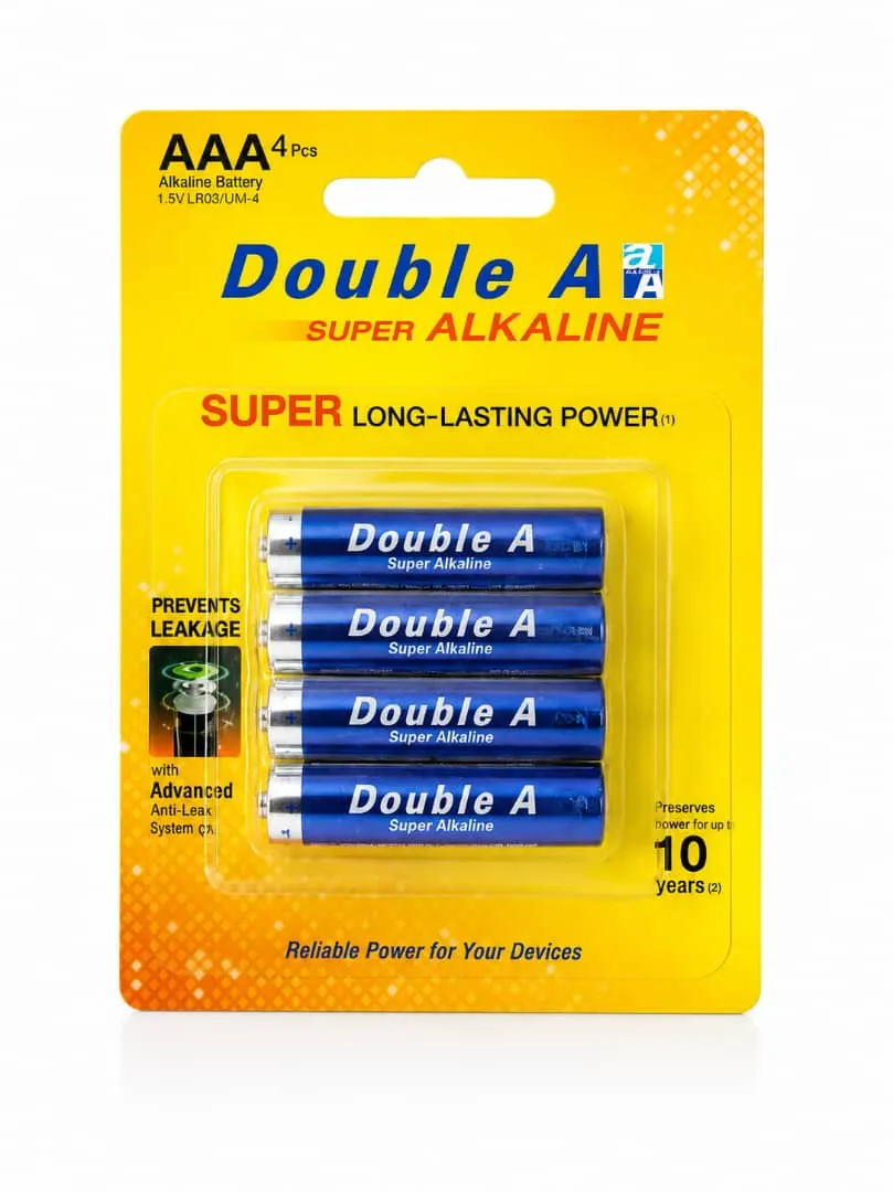 Paquet de 4 Piles Alcalines AAA de la marque Double A