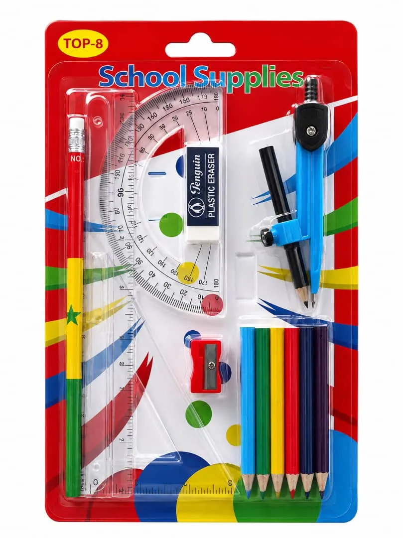 ENSEMBLE GEOMETRIE PLASTIQUE MM