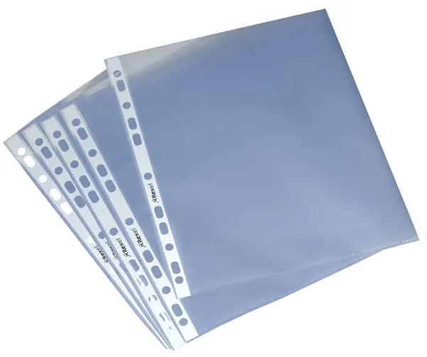 paquet pochettes plastiques perforées transparentes au format A4,